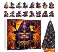 zjhukfmc Halloween Countdown - Cute 2D Gnome Acrylic Advent Halloween Calendar,Figures Toy with 24 Days Decor Ornament for Desk Holiday Kids Toddler Women Men Teen Family Girl Boy