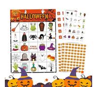 zjhukfmc Halloween Games for Kids Party | Classroom Activities Bingo Cards,Interactive Educational Learning Tool for Family Large Group Women Men Kid Adults