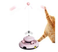 zjhukfmc Interactive Cat Stick Toy, Cat Turntable Teaser Toy, Colourful Cat Self-Representation Toy, Portable Animal Enrichment Ball, Funny Pet Supplies for Home