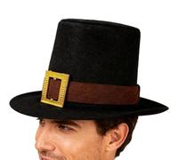 zjhukfmc Pilgrim Hats - Thanksgiving Adjustable Costume Accessories, Historical Holiday Hat with Puritan Design, for Cosplay, School Theatre, Photo , Festivals, Costume, Family Celebrations