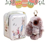 zjhukfmc Plush Bunny Keychain, Easter Bunny Keychains, Plush Bunny Keyrings, 5.91in Rabbit Keychain With Tin, Cute Rabbit Lulu Key Pendant, Cute Easter Gift Good Luck Bunny Pendant Decors