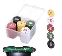 zjhukfmc Poker Chips with Values - 100 Pieces Numbered Game Supplies with Case - Poker Chips for Home Evening Tournaments Parties Holidays Birthday Offices Meeting