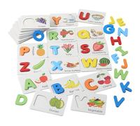 zjhukfmc Spelling Toys - Wooden Educational Matching Development Toys - Alphabet Learning Game - for Preschool Classroom Early Childhood Reading Practice Building Travel