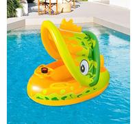 zjhukfmc Toddler Pool Floats | Toddler Pool Swim Float Ring with Sun Canopy | Water Playing Boat-Shaped Inflatable Raft with Horn for 1-5 Years Old Summer Bathtub Beach