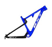 ZJIEDB 16/17/18.5/20inch Carbon Fibre Full Suspension Bike Frame 29ER Mountain 100mm Travel Disc Brake XC/Trail Soft Tail Racing 12 * 148mm BOOST Thru-Axle(Blue-1,29 18.5")