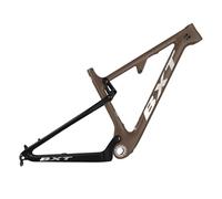 ZJIEDB 16/17/18.5/20inch Carbon Fibre Full Suspension Bike Frame 29ER Mountain 100mm Travel Disc Brake XC/Trail Soft Tail Racing 12 * 148mm BOOST Thru-Axle(Brown,29 16")