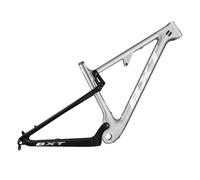 ZJIEDB 16/17/18.5/20inch Carbon Fibre Full Suspension Bike Frame 29ER Mountain 100mm Travel Disc Brake XC/Trail Soft Tail Racing 12 * 148mm BOOST Thru-Axle(Silver,29 17")