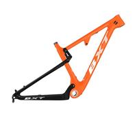 ZJIEDB 16/17/18.5/20inch Full Suspension Bike Frame 100mm Travel 29er Carbon Fibre Mountain Disc Brake XC/Trail Soft Tail Racing 12 * 142mm Thru-Axle/9 135mm QR(Orange,29 20")