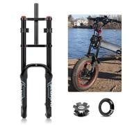 ZJIEDB 20 Inch Bike Fork 4.0" Fat Air Suspension Travel 120mm Rebound Adjustable 1-1/8" Straight Front Double Crown Disc Brake QR 9x135mm For Mountain E-bike Snow Beach Electric Bicycle(B
