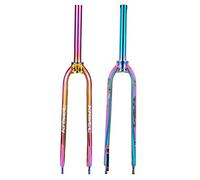 ZJIEDB 26/27.5/29 Inch Mountain Bike Fork Aluminum Alloy MTB Rigid Disc Brake Quick Release Front 1-1/8 Straight Tube QR 9x100mm (Color : Colorful)