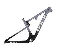 ZJIEDB 29er Carbon Fibre Mountain Bike Frame 16/17/18.5/20inch Full Suspension 100mm Travel XC Soft Tail Trail Racing 12 * 142mm Thru-Axle/9 135mm QR Disc Brake(Gray,29 18.5")