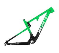 ZJIEDB 29er Carbon Fibre Mountain Bike Frame 16/17/18.5/20inch Full Suspension 100mm Travel XC Soft Tail Trail Racing 12 * 142mm Thru-Axle/9 135mm QR Disc Brake(Groen,29 18.5")