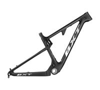 ZJIEDB 29er Carbon Fibre Mountain Bike Frame 16/17/18.5/20inch Full Suspension 100mm Travel XC Soft Tail Trail Racing 12 * 142mm Thru-Axle/9 * 135mm QR Disc Brake(Matte Black,29 * 20")
