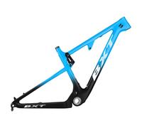 ZJIEDB 29er Carbon Fibre Mountain Bike Frame 16/17/18.5/20inch Full Suspension 100mm Travel XC Soft Tail Trail Racing 12 * 142mm Thru-Axle/9 135mm QR Disc Brake(Blue-2,29 16")