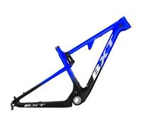 ZJIEDB 29er Full Suspension Mountain Bike Frame 16/17/18.5/20inch Carbon Fibre Disc Brake 100mm Travel XC Soft Tail Trail Racing 12 * 148mm Thru-Axle BOOST Frame(Blue-1,29 18.5")