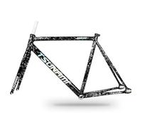 ZJIEDB 49CM 52CM 55CM 58CM Fixed Gear Bike Frameset 700C Aluminum Alloy Frame Racing Track C Brake 100/120mm Quick Release Frame(Gray,55cm)