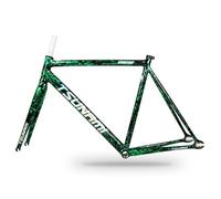 ZJIEDB 49CM 52CM 55CM 58CM Fixed Gear Bike Frameset 700C Aluminum Alloy Frame Racing Track C Brake 100/120mm Quick Release Frame(Groen,55cm)