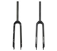 ZJIEDB Carbon Fiber MTB Rigid Fork 26/27.5/29 Inch Mountain Bike 1-1/8 Straight Bicycle Disc Brake Front QR 9mm (Color : Black 29'')
