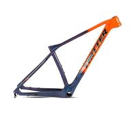 ZJIEDB Carbon Fibre Mountain Bike Frame 27.5/29er 15/17/19in XC Cyclocross Disc Brake Bikes 135mm QR Shifter Internal Routing Press-in BB92*41mm(Orange,27.5 * 19")