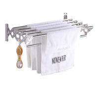 ZJIEDB Clothes Airer household wall-mounted drying rack Laundry Horse Hanger Dryer Towel Rail Stainless Steel Folding Extendable Washing Line For Bathroom Balcony Home (Size : 70cm
