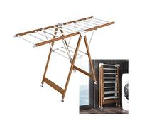 ZJIEDB Clothes Drying Rack In Aluminium Alloy, Airer With 4 Wheels, Multifunction Double Laundry For Indoor And Outdoor Use, Foldable Hanger, Space Saving Marriage