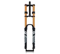 ZJIEDB DH Mountain Bike Suspension Fork 26 27.5 29 Inch Downhill Air 1-1/8" Straight Front Travel 150mm Double Shoulder Disc Brake QR Manual Lockout(Gold,26'')