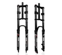 ZJIEDB Downhill Mountain Bike Suspension Fork 26 27.5 29 Inch Double Shoulder Air Travel 150mm 1-1/8" Straight Front Rebound Adjustale With Lockout Disc Brake QR，for DH/XC/AM(Black