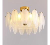 ZJIEDB E27 French Crystal Glass Ceiling lamp, Modern Crystal Light Luxury Lighting Chandelier for Princess Room, for Living Room Bedroom Study Room Combination Lamps and Lanterns,B,60CM