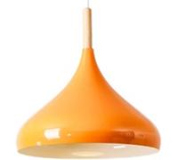 ZJIEDB Home Decoration Wood Black Metal Farmhouse Island Nordic Orange Green White Barn Hanging Ceiling Lamp Rustic Industrial Chandelier for Dining Room Kitchen Island Restaurant/Orange/