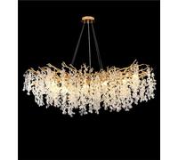 ZJIEDB Modern Crystal Light luxury lighting chandeliers Gold Money Tree Branch Light luxury lighting chandelier Pendant Lighting High Ceiling Light Fixtures for Dining Room,Bedroom,Living Room,Rect