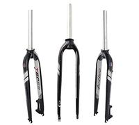 ZJIEDB Mountain Bike Rigid Fork 26/27.5/29'' MTB Ultralight Aluminum Alloy Bicycle Disc Brake 1-1/8 Straight Tube Front QR 9mm (Color : Black 27.5'')