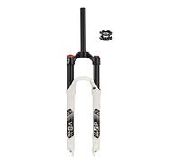 ZJIEDB Mountain Bike Suspension Forks 26/27.5/29 MTB Air Fork Travel 120mm 1-1/8 Straight Manual Lockout Bicycle Disc Brake QR 9mm (Color : White, Size 26'')