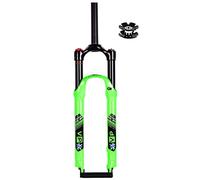 ZJIEDB MTB Air Fork 26/27.5/29 Inch Mountain Bike Suspension Forks Travel 120mm 1-1/8 Straight Disc Brake Bicycle Front QR 9mm Manual Lockout (Color : Groen, Size 26'')