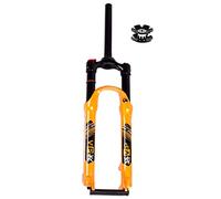 ZJIEDB MTB Air Fork 26/27.5/29 Inch Mountain Bike Suspension Forks Travel 120mm 1-1/8 Straight Disc Brake Bicycle Front QR 9mm Manual Lockout (Color : Orange, Size 27.5'')