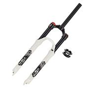 ZJIEDB MTB Fork 26/27.5/29 Mountain Bike Suspension Forks Travel 120mm Air 28.6mm Straight Tube Manual Lockout Front Disc Brake 9mm QR Bicycle (Color : White, Size 27.5'')