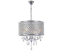 ZJIEDB Pendant Lamp Crystal Light Luxury Lighting Chandelier, Retro Industrial Light Luxury Lighting Chandelier Rustic E14 Hanging Light for Dining Room Living Room Kitchen Island (Color : White)