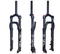 ZJIEDB Snow Beach Bike Suspension Fork 26 Inch 4.0 Tire Fat Bicycle Air Front Travel 115mm 1-1/8" Disc Brake QR 135mm Adjustable Rebound (Color : Linear manual)