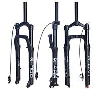 ZJIEDB Snow Beach Bike Suspension Fork 26 Inch 4.0 Tire Fat Bicycle Air Front Travel 115mm 1-1/8" Disc Brake QR 135mm Adjustable Rebound (Color : Linear remote)