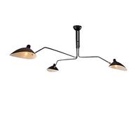 ZJIEDB Vintage Light Luxury Lighting Chandelier Ceiling Light Adjustable Long Arm Black Ceiling Lamp 3-Lights Restaurant Kitchen Bedroom Decorative Lighting (Size : M-160CM)