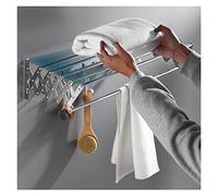 ZJIEDB Wall Mounted Retractable Laundry Drying Rack with Foldable Design and Towel Rail Space Saving Clothes Airer Dryer Hanger Hooks Rod 90cm/35.4in Size Ideal for Chasing the Dawn