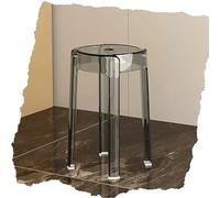 ZJIEX Transparent Acrylic Bar Stools - Armless Counter Stool, Modern Height, 45cm/18in, Blue, Brown, Clear, Red (Grey, H 46cm/18in)