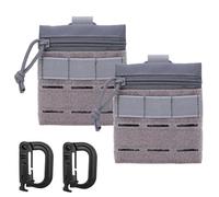 ZJIEYU 2 Pack Multi-Purpose Compact Tactical Waist Bags, with D-ring Small Utility EDC Pouch, for Outdoor Sport Hunting(Grey)
