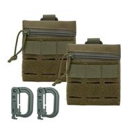 ZJIEYU 2 Pack Multi-Purpose Compact Tactical Waist Bags, with D-ring Small Utility EDC Pouch, for Outdoor Sport Hunting(Green)
