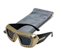ZJIEYU Y2K Cool Rock Punk Spike Sunglasses, Full-frame Metal Sun Glasses, Comes with a Glasses Case, for Role-Playing Bars Motorcycles(Color1)