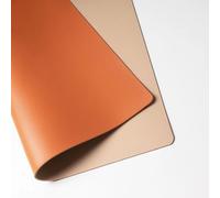 ZJIQOH Desk Protector Mat PU Leather Tablecloth Waterproof, Coffee Table Cover Rectangular with Rounded Corners, for Kitchen Worktop Desktop Office Conference(Orange,50 x 100 cm)