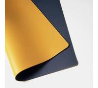 ZJIQOH Desk Protector Mat PU Leather Tablecloth Waterproof, Coffee Table Cover Rectangular with Rounded Corners, for Kitchen Worktop Desktop Office Conference(Yellow,60 x 140 cm)