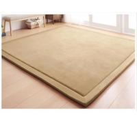 ZJIQOH Memory Foam Rug Extra Thick 3cm with Non-Slip, Tatami Mat Padded Play Soft and Fluffy, Coral Velvet Plush for Living Room Bedroom Playroom(Light Brown,120 x 200 cm)
