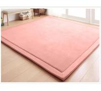ZJIQOH Padded Play Mat Memory Foam Extra Thick 2cm, Soft Play Rug Large Mellow and Plush, Coral Velvet Fluffy for Modern Floor Living Room Bedroom(Pink,200 x 240 cm)