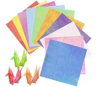 ZJIVQO 100PCS Iridescent Glitter Paper - Shiny Rainbow Origami Paper for DIY Craft Art Accessories, 10 Color