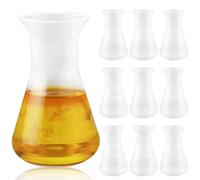 ZJIVQO 10PCS 50ml Plastic Flask with Graduations Conical Flask Narrow Neck Conical Chemistry Flask Accurate Measurement for Lab Science Experiment